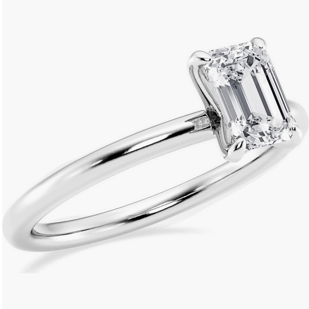 Badgley Mischka Emerald cut lab Created Diamond 1.00 ctw - Picture 3 of 15